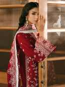 MAHNUR-3PIECE LAWN EMBROIDERED SHIRT WITH KHADDI NET EMB DUPATTA AND TROUSER-BIC-4700