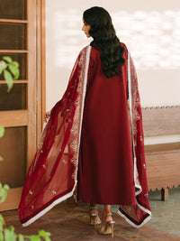 MAHNUR-3PIECE LAWN EMBROIDERED SHIRT WITH KHADDI NET EMB DUPATTA AND TROUSER-BIC-4700