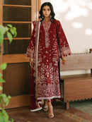 MAHNUR-3PIECE LAWN EMBROIDERED SHIRT WITH KHADDI NET EMB DUPATTA AND TROUSER-BIC-4700