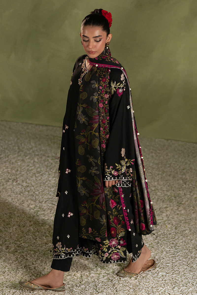 CROSS STITCH-3PC DHANAK EMBROIDERED SHIRT WITH COURTRAI PRINTED SHAWL AND TROUSER BIC-4276