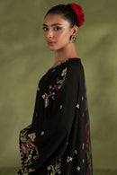 CROSS STITCH-3PC DHANAK EMBROIDERED SHIRT WITH COURTRAI PRINTED SHAWL AND TROUSER BIC-4276