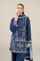 MARIA B-3PC DHANAK EMBROIDERED SHIRT WITH COUTRAI WOOL PRINTED SHAWL AND TROUSER-BIC-4176