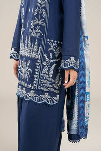 MARIA B-3PC DHANAK EMBROIDERED SHIRT WITH COUTRAI WOOL PRINTED SHAWL AND TROUSER-BIC-4176