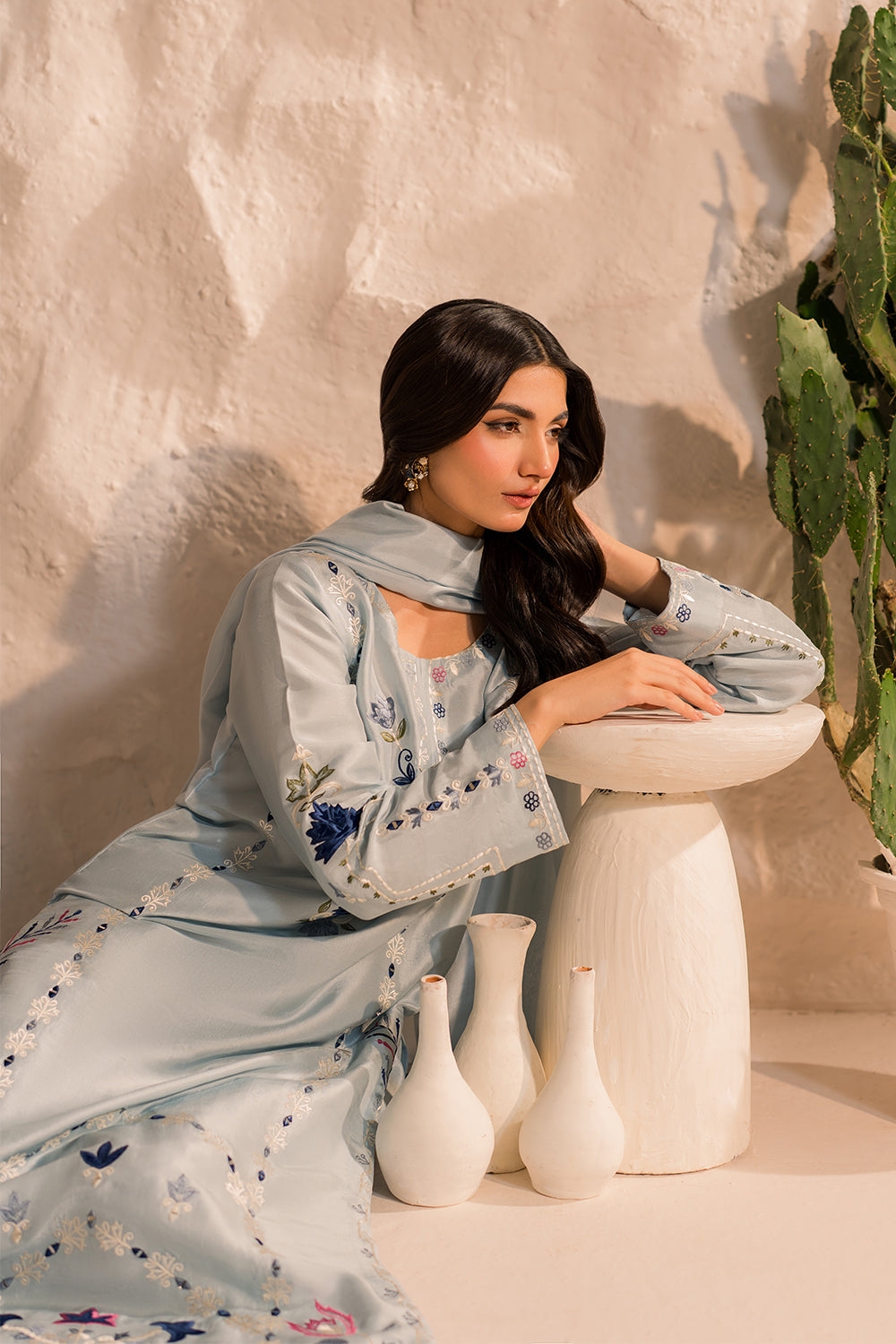 MIRANA-3PC LAWN EMBROIDERED SHIRT WITH BAMBER CHIFFON DUPATTA AND TROUSER-BIC-4654