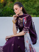 IZEL-3PC LAWN EMBROIDERED SHIRT WITH CHIFFON PRINT DUPATTA AND EMB TROUSER-BIC-4839