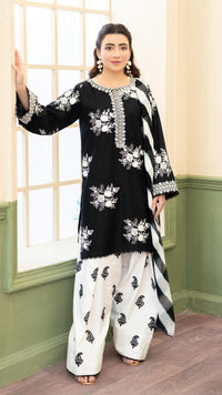 ZARA SHAHJAHAN-3PC LAWN EMBROIDERED SHIRT WITH CHIFFON PRINTED DUPATTA AND EMB TROUSER-BIC-4876