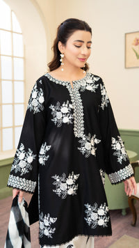 ZARA SHAHJAHAN-3PC LAWN EMBROIDERED SHIRT WITH CHIFFON PRINTED DUPATTA AND EMB TROUSER-BIC-4876