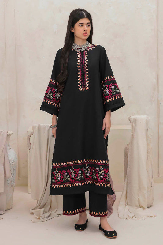 MUSHQ-2PC DHANAK EMBROIDERED SHIRT & EMBROIDERED TROUSER-BIC-112