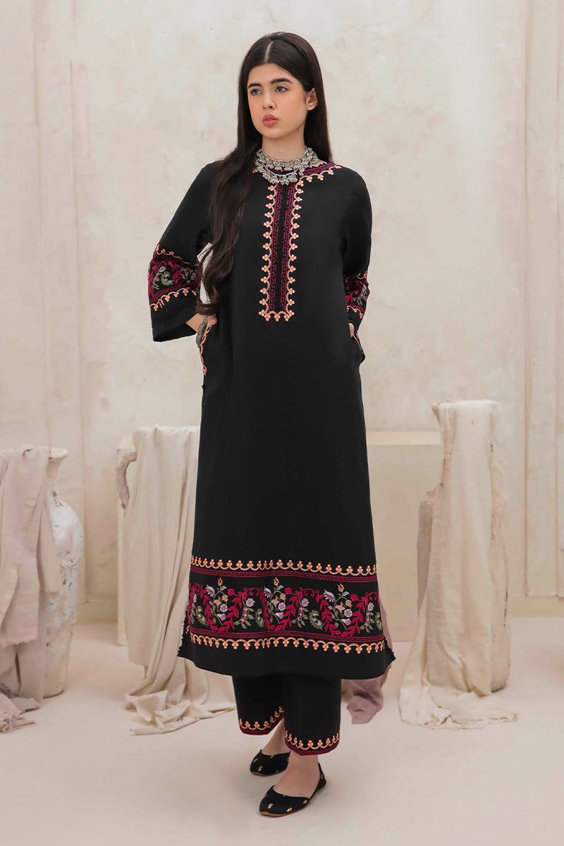 MUSHQ-2PC DHANAK EMBROIDERED SHIRT & EMBROIDERED TROUSER-BIC-112