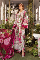 MARIA.B-3PC LAWN PRINTED EMB SHIRT WITH CHIFFON PRINT DUPATTA AND PRINT TROUSER-BIC-2529