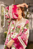 MARIA.B-3PC LAWN PRINTED EMB SHIRT WITH CHIFFON PRINT DUPATTA AND PRINT TROUSER-BIC-2529