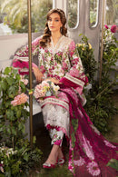 MARIA.B-3PC LAWN PRINTED EMB SHIRT WITH CHIFFON PRINT DUPATTA AND PRINT TROUSER-BIC-2529