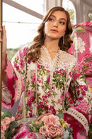 MARIA.B-3PC LAWN PRINTED EMB SHIRT WITH CHIFFON PRINT DUPATTA AND PRINT TROUSER-BIC-2529