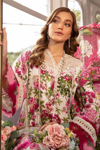 MARIA.B-3PC LAWN PRINTED EMB SHIRT WITH CHIFFON PRINT DUPATTA AND PRINT TROUSER-BIC-2529