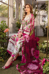 MARIA.B-3PC LAWN PRINTED EMB SHIRT WITH CHIFFON PRINT DUPATTA AND PRINT TROUSER-BIC-2529
