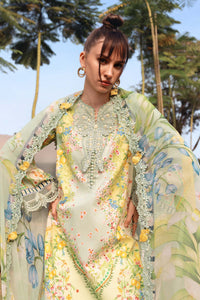 MARIA.B-3PC LAWN PRINTED EMB SHIRT WITH SILK PRINTED DUPATTA AND TROUSER-BIC-037