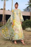 MARIA.B-3PC LAWN PRINTED EMB SHIRT WITH SILK PRINTED DUPATTA AND TROUSER-BIC-037
