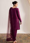 MARYAM & MARIA-3PC DHANAK EMBROIDERED SHIRT WITH ORGANZA EMBROIDERED DUPATTA & TROUSER-BIC-4063