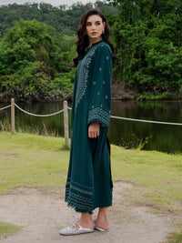 YARDS-3PC DHANAK EMBROIDERED SHIRT WITH COUTRAI PRINTED SHAWL AND TROUSER-BIC-5272