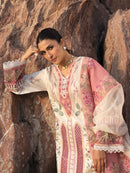 MAHNUR-3PC LAWN CHIKAN HEAVY EMBROIDERED SHIRT WITH KHADDI NET EMBROIDERED DUPATTA AND TROUSER-BIC-4734