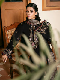 IZEL-3PC KHADDAR EMBROIDERED SHIRT WITH COURTRAI PRINTED SHAWL & TROUSER-BIC-4389