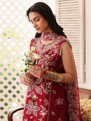 MAHNUR-3PC LAWN EMBROIDERED SHIRT WITH MONARK EMBROIDERED DUAPATTA AND TROUSER-BIC-3717