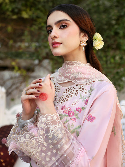 MAHNUR-3PC LAWN EMBROIDERED SHIRT WITH MONARK EMBROIDERED DUAPATTA AND TROUSER-BIC-3716
