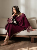 IZEL-2PC DHANAK EMBROIDERED SHIRT WITH DHANAK EMBROIDERED SLEEVES-BIC-15074