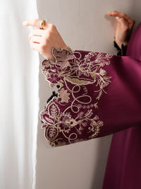 IZEL-2PC DHANAK EMBROIDERED SHIRT WITH DHANAK EMBROIDERED SLEEVES-BIC-15074