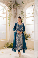 MIRANA-3PC LAWN EMBROIDERED SHIRT WITH BAMBER CHIFFON DUPATTA AND TROUSER-BIC-4728
