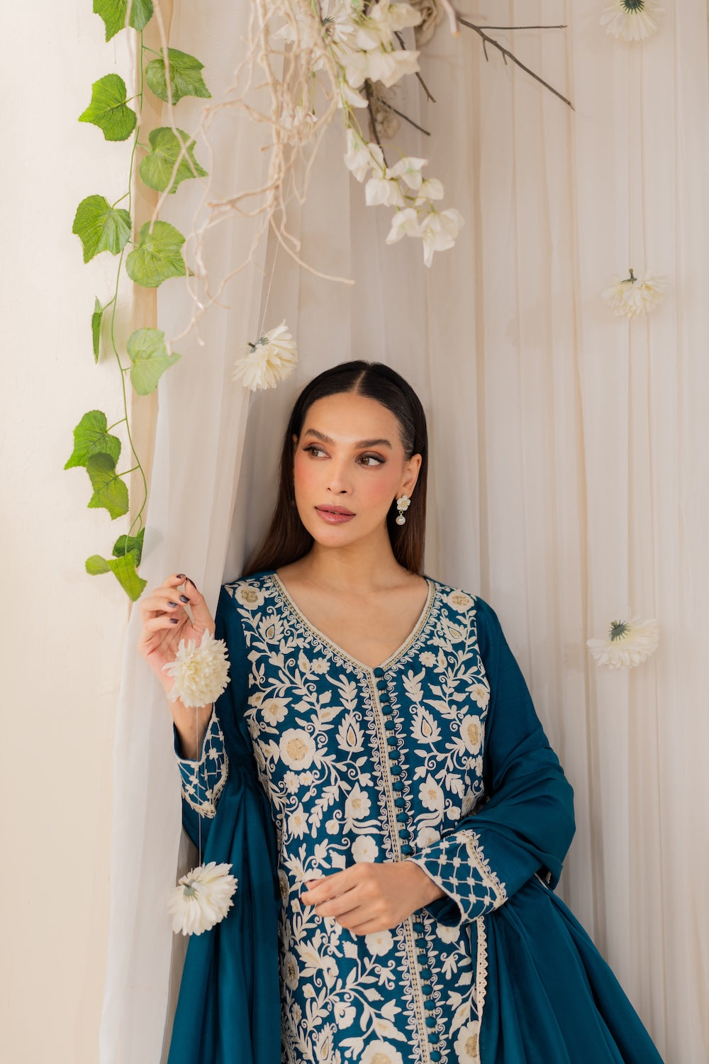 MIRANA-3PC LAWN EMBROIDERED SHIRT WITH BAMBER CHIFFON DUPATTA AND TROUSER-BIC-4728
