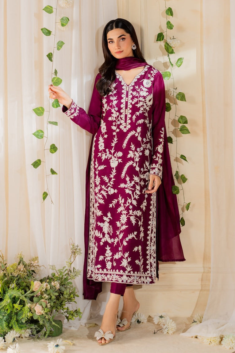 MIRANA-3PC LAWN EMBROIDERED SHIRT WITH BAMBER CHIFFON DUPATTA AND TROUSER-BIC-4720