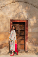 MIRANA-3PC RAW SILK EMBROIDERED SHIRT WITH CHIFFON TYE&DYE DUPATTA AND TROUSER-BIC-5150