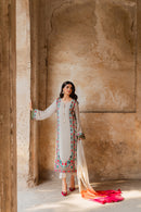 MIRANA-3PC RAW SILK EMBROIDERED SHIRT WITH CHIFFON TYE&DYE DUPATTA AND TROUSER-BIC-5150