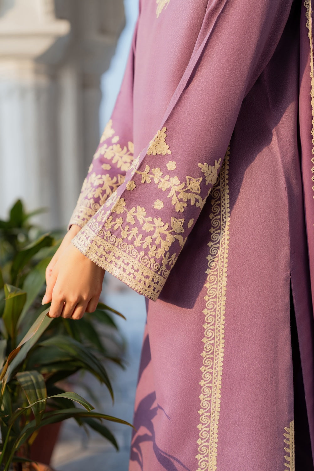 MIRANA-3PC RAW SILK EMBROIDERED SHIRT WITH SOFT SILK DUPATTA AND TROUSER-BIC-5149