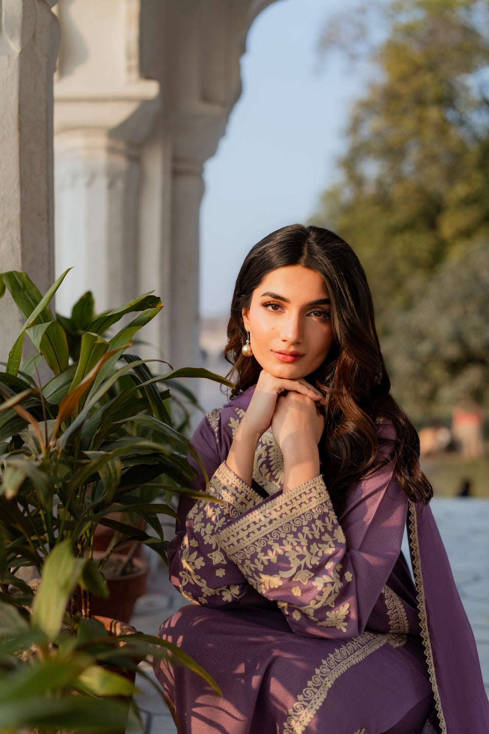 MIRANA-3PC RAW SILK EMBROIDERED SHIRT WITH SOFT SILK DUPATTA AND TROUSER-BIC-5149