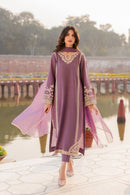 MIRANA-3PC RAW SILK EMBROIDERED SHIRT WITH SOFT SILK DUPATTA AND TROUSER-BIC-5149