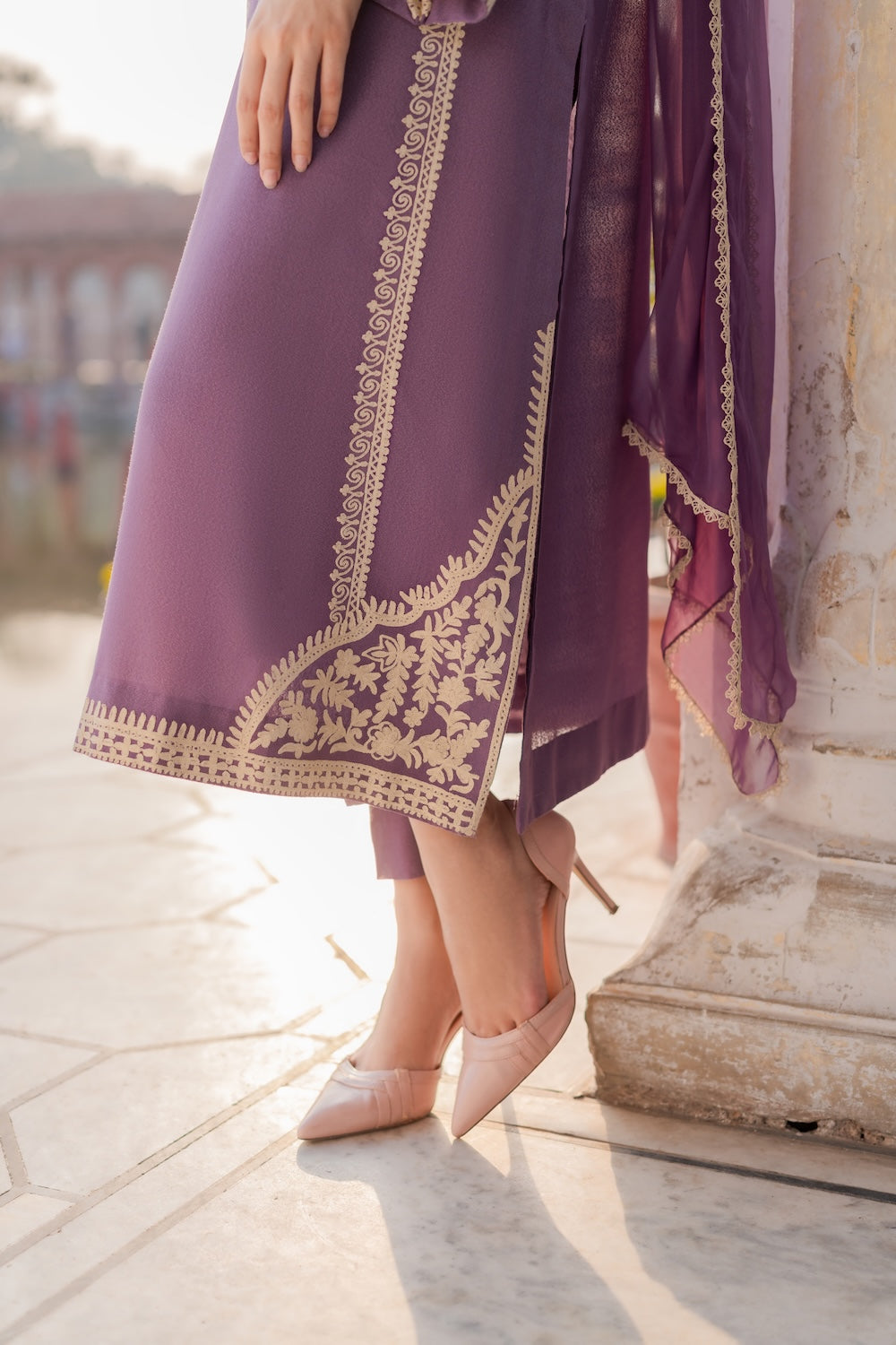 MIRANA-3PC RAW SILK EMBROIDERED SHIRT WITH SOFT SILK DUPATTA AND TROUSER-BIC-5149