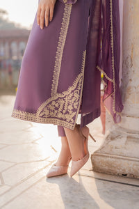 MIRANA-3PC RAW SILK EMBROIDERED SHIRT WITH SOFT SILK DUPATTA AND TROUSER-BIC-5149