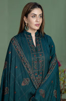 MOHAGNI-3PC KARANDI EMBROIDERED SHIRT WITH KARANDI EMBROIDERED SHAWL AND TROUSER-BIC-4256
