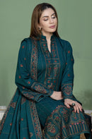 MOHAGNI-3PC KARANDI EMBROIDERED SHIRT WITH KARANDI EMBROIDERED SHAWL AND TROUSER-BIC-4256