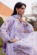 BATIK-3PC LAWN PRINTED EMB SHIRT WITH SILK PRINTED DUPATTA AND PRINTED TROUSER-BIC-019