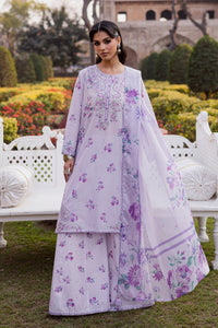 BATIK-3PC LAWN PRINTED EMB SHIRT WITH SILK PRINTED DUPATTA AND PRINTED TROUSER-BIC-019