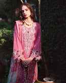 MUSHQ-3PC DHANAK EMBROIDERED SHIRT WITH WOOL PRINTED SHAWL AND TROUSER -BIC-5243