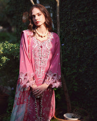 MUSHQ-3PC DHANAK EMBROIDERED SHIRT WITH WOOL PRINTED SHAWL AND TROUSER -BIC-5243