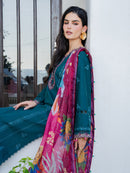 IZEL-3PC LAWN EMBROIDERED SHIRT WITH CHIFFON PRINTED DUPATTA AND TROUSER-BIC-4841