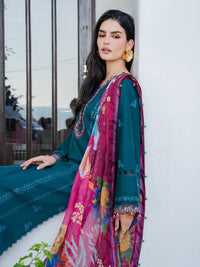 IZEL-3PC LAWN EMBROIDERED SHIRT WITH CHIFFON PRINTED DUPATTA AND TROUSER-BIC-4841