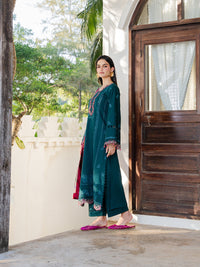 IZEL-3PC LAWN EMBROIDERED SHIRT WITH CHIFFON PRINTED DUPATTA AND TROUSER-BIC-4841