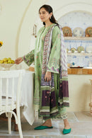 ZARA SHAHJAHAN- 3PC DHANAK EMBROIDERED SHIRT WITH WOOL PRINT SHAWL AND EMB TROUSER-BIC-3273