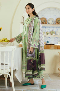 ZARA SHAHJAHAN- 3PC DHANAK EMBROIDERED SHIRT WITH WOOL PRINT SHAWL AND EMB TROUSER-BIC-3273